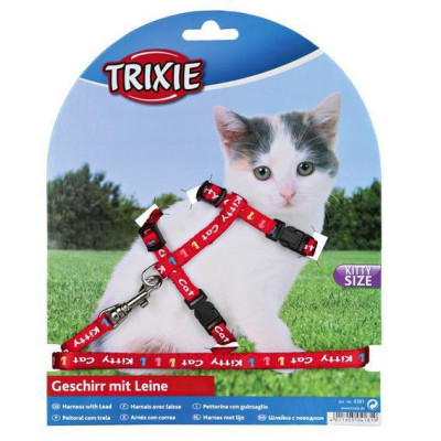 Поводок+шлея Trixie Kitten Harness для кят нейлоновая, 21-33 см, 1.2 м Поводок+шлея Trixie Kitten Harness для кят нейлоновая, 21-33 см, 1.2 м