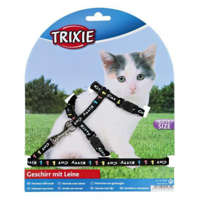 Поводок+шлея Trixie Kitten Harness для кят нейлоновая, 21-33 см, 1.2 м Поводок+шлея Trixie Kitten Harness для кят нейлоновая, 21-33 см, 1.2 м
