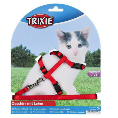 Поводок+шлея Trixie Kitten Harness для кят нейлоновая, 19-31 см, 1.2 м Поводок+шлея Trixie Kitten Harness для кят нейлоновая, 19-31 см, 1.2 м