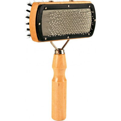 Пуходерка Trixie Soft Brush для собак двухсторонняя, дерево, 10х18 см