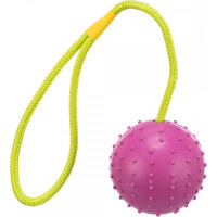Мяч Trixie Ball on a Rope для собак резиновый, на канате, 7х30 см Мяч Trixie Ball on a Rope для собак резиновый, на канате, 7х30 см