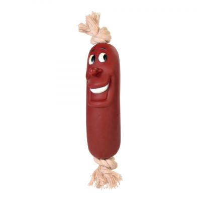 Іграшка Trixie Sausages on a Rope для собак вінілова, на мотузці, 11 см
