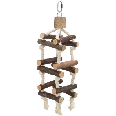 Драбинка Trixie Tower with Rope для птахів дерев’яна на канаті, 34 см