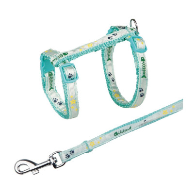 Поводок+шлея для кошек Trixie Cat Harness with Leash нейлоновая, 22-36 см, 1.2 м