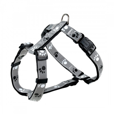 Шлея Trixie Silver Reflect H-Harness для собак нейлоновая, светоражающая, 50-75 см