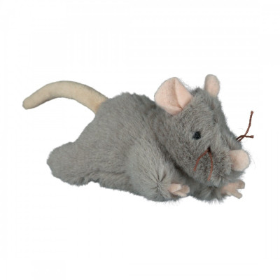Игрушка Trixie Plush Mouse with Sound для кошек плюшевая с пищалкой, 15 см
