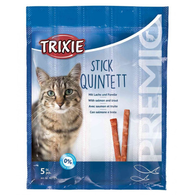 Лакомство Trixie Premio Stick Quintett для кошек с лососем и форелью, 5 шт