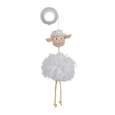 Игрушка Trixie Sheep on an Elastic Band для кошек плюшевая на резинке, 20 см