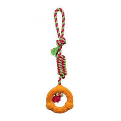 Кільце Trixie Playing Rope with Ring для собак гумове, на канаті, 12х41 см