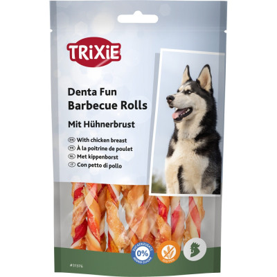 Лакомство для собак Trixie DENTAfun Палочка для чистки зубов, барбекю курица, 12 см, 10 шт., 80 г (31376)