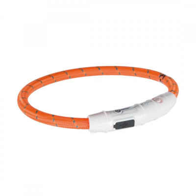 Ошейник Trixie Safer Life USB Flash Light Ring для собак светящийся, 35 см оранжевый (12703)