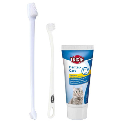 Набір Trixie Dental Hygiene Set для догляду за зубами котів, зубна паста та щітка