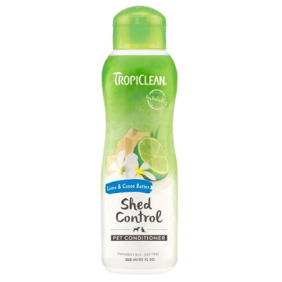 Кондиционер для собак и кошек TropiClean Лайм и какао-масло, для ускорения линьки, 355 мл (202535)