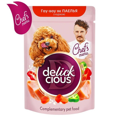 Delickcious Chef’s вологий корм для собак паэлья з куркою 85 г