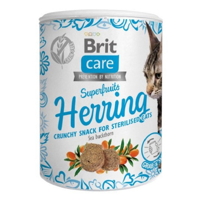 Ласощі Brit Care Superfruits Snack Herring для стерилізованих котів зі оселедцем та обліпихою 100 г