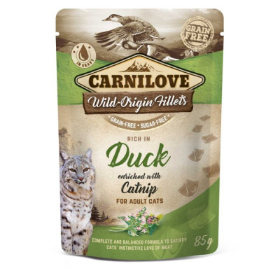 Carnilove Duck with Catnip 85 г беззерновий вологий корм для дорослих котів з качкою та котячої м’ятою Carnilove Duck with Catnip 85 г беззерновий вологий корм для дорослих котів з качкою та котячої м’ятою