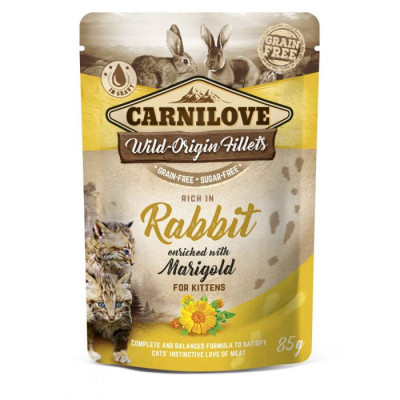 Carnilove Rabbit with Marigold 85 г беззерновий вологий корм для котів з кроликом та календулою Carnilove Rabbit with Marigold 85 г беззерновий вологий корм для котів з кроликом та календулою