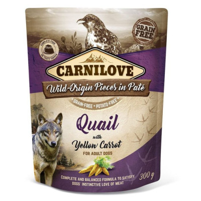 Carnilove Paté Wild Quail with Yellow Carrot 300 г влажный корм с мясом дикого перепела и желтой морковью для собак