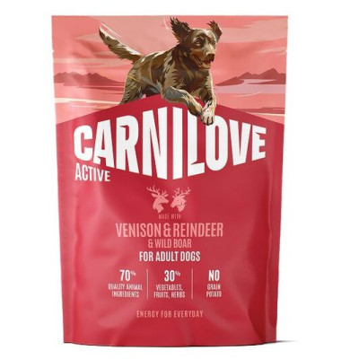 Carnilove Active Venison Reindeer & Wild Boar Active Adults беззерновой сухой корм для активных собак с олениной и диким кабаном 1,5 кг
