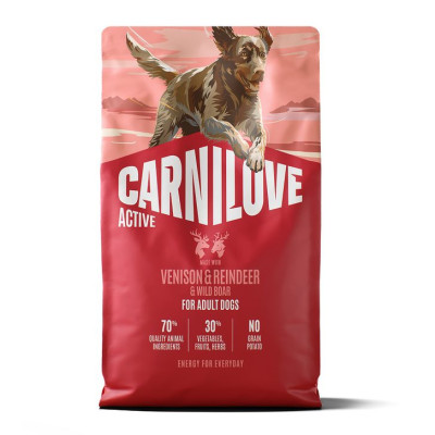 Carnilove Active Venison Reindeer & Wild Boar Active Adults беззерновой сухой корм для активных собак с олениной и диким кабаном 4 кг