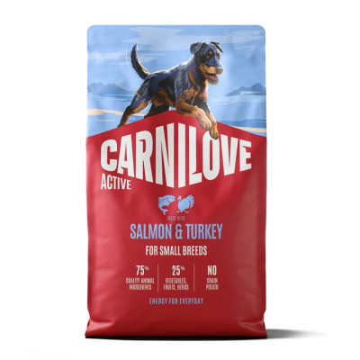 Carnilove Active Salmon & Turkey Small Breed 4 кг беззерновой полнорационный корм для собак малых пород с лососем и индейкой