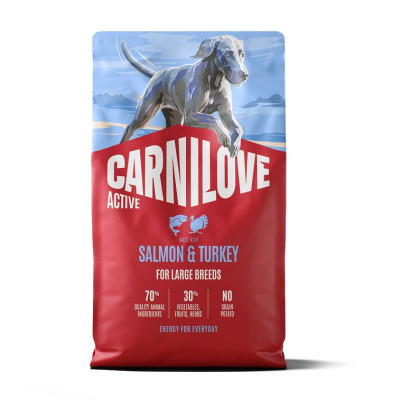 Carnilove Active Salmon & Turkey Large Breed для крупных собак 4 кг беззерновой корм с лососем и индейкой для собак крупных пород