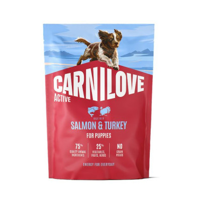 Carnilove Active Salmon & Turkey Puppy 1.5 кг беззерновой полнорационный корм для щенков с лососем и индейкой