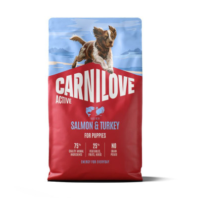 Carnilove Active Salmon & Turkey Puppy 4 кг беззерновой полнорационный корм для щенков с лососем и индейкой