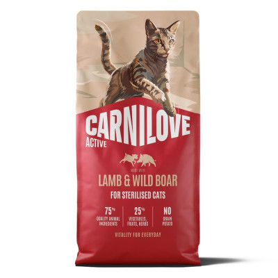 Carnilove Active Lamb & Wild Boar Sterilised беззерновий сухий корм для стерилізованих котів з ягням та диким кабаном 6 кг