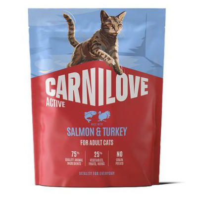 Carnilove Active Salmon & Turkey беззерновой сухой корм для кошек с лососем 400 г