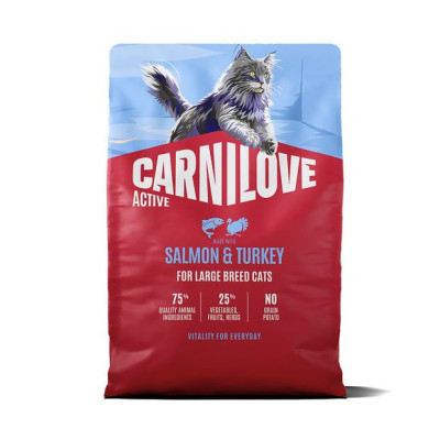 Carnilove Active Salmon & Turkey Large Breed 2 кг беззерновой полнорационный корм для кошек с лососем и индейкой