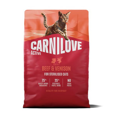 Carnilove Active Beef & Venison Sterilised беззерновий сухий корм для стерилізованих котів з яловичиною та олениною 2 кг