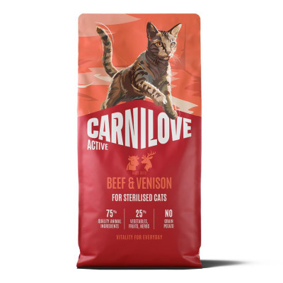 Carnilove Active Beef & Venison Sterilised беззерновий сухий корм для стерилізованих котів з яловичиною та олениною 6 кг