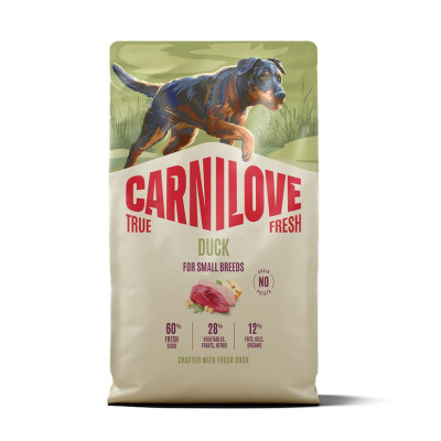Carnilove True Fresh Duck Small Breed 4 кг беззерновой полнорационный корм для собак малых пород с уткой