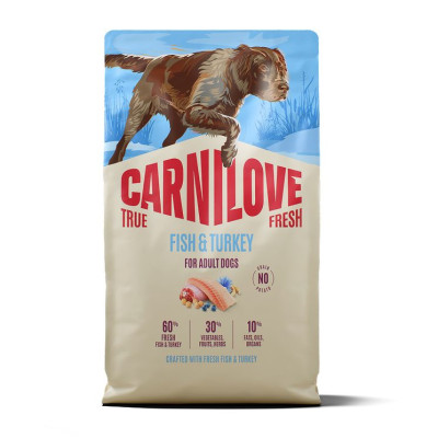 Carnilove True Fresh Fish & Turkey 4 кг беззерновой полнорационный корм для собак с рыбой и индейкой