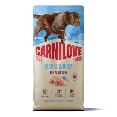 Carnilove True Fresh Fish & Turkey 12 кг беззерновой полнорационный корм для собак с рыбой и индейкой