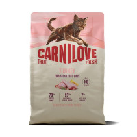 Carnilove True Fresh Turkey Sterilised 2 кг беззерновой корм для стерилизованных кошек с индейкой