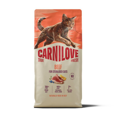 Carnilove True Fresh Beef Sterilised 6 кг беззерновий корм для стерилізованих котів з яловичиною
