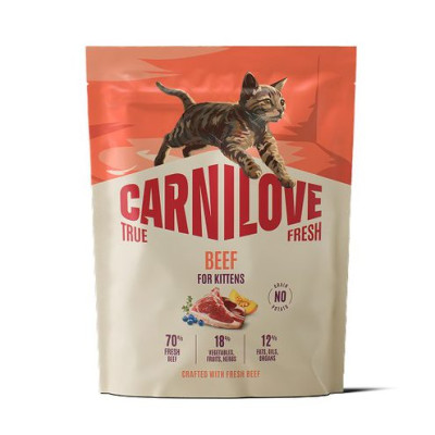 Carnilove True Fresh Beef Kitten 400 г беззерновий повнораціонний корм для кошенят з яловичиною