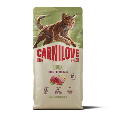 Carnilove True Fresh Duck Sterilised 6 кг беззерновий корм для стерилізованих котів з качкою