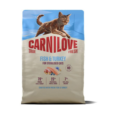 Carnilove True Fresh Fish & Turkey Sterilised 2 кг беззерновой корм для стерилизованных кошек с рыбой и индейкой