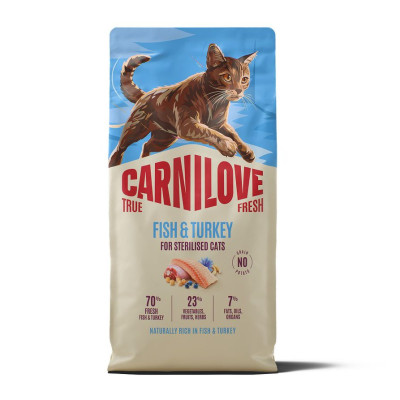 Carnilove True Fresh Fish & Turkey Sterilised 6 кг беззерновий корм для стерилізованих котів з рибою та індичкою