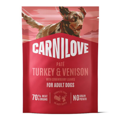 Carnilove Turkey & Venison with Strawberry Leaves 300 г беззерновой сухой корм для собак с индейкой и олениной