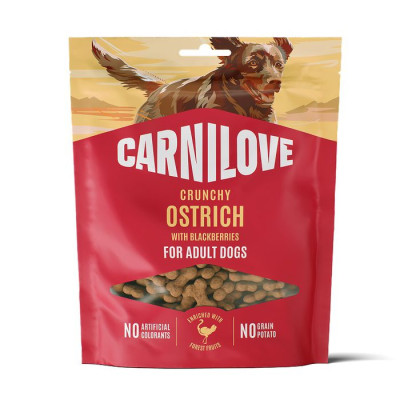 Carnilove Crunchy Snack Ostrich with Blackberries 200 г хрустящее беззерновое лакомство для собак со страусом и ежевикой Carnilove Crunchy Snack Ostrich with Blackberries 200 г хрустящее беззерновое лакомство для собак со страусом и ежевикой