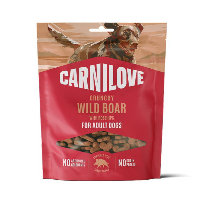 Carnilove Crunchy Snack Wild Boar with Rosehips 200 г хрустящее беззерновое лакомство для собак с кабаном и шиповником Carnilove Crunchy Snack Wild Boar with Rosehips 200 г хрустящее беззерновое лакомство для собак с кабаном и шиповником