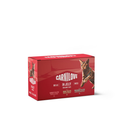 Carnilove Jelly Multipack 12х85 г набор беззерновых влажных кормов для кошек в желе