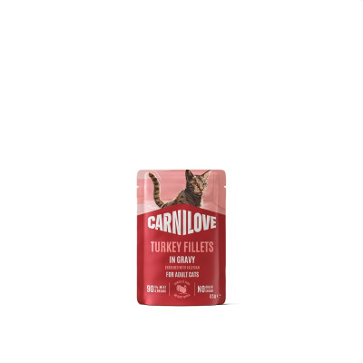 Carnilove Gravy Turkey with Valerian 85 г беззерновой влажный корм для взрослых кошек с индейкой и валерианой