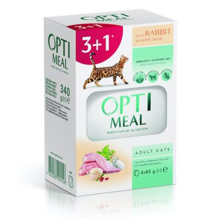 Optimeal Adult Cats Rabbit white sauce - влажный корм с кроликом в белом соусе для взрослых кошек
