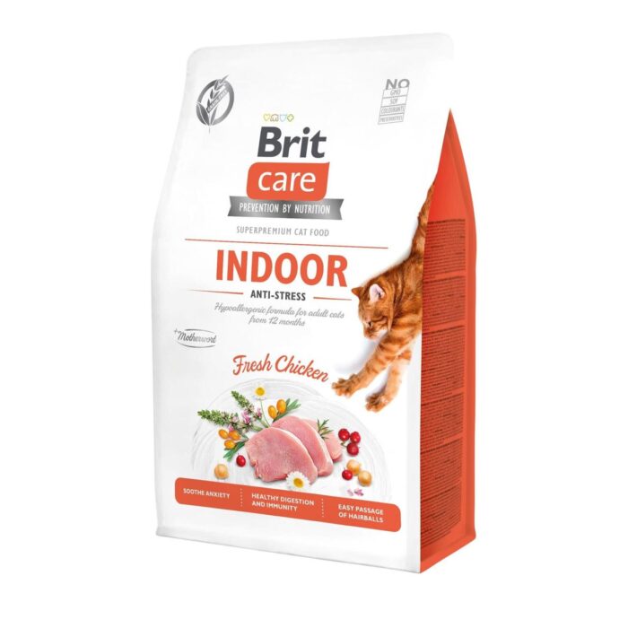 Brit Care Cat GF Indoor Anti-Stress для кошек живущих в помещении с курицей 400 г — изображение 2