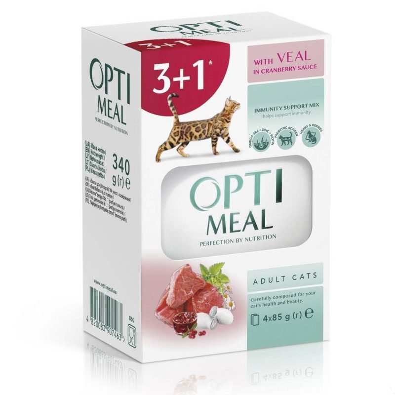Optimeal Cats Veal in Cranberry Sauce 85 г Optimeal Cats Veal in Cranberry Sauce 85 г
